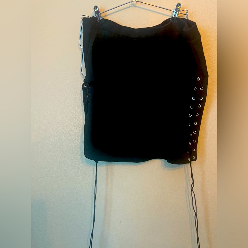 SHEIN black skirt with tie sides 4x